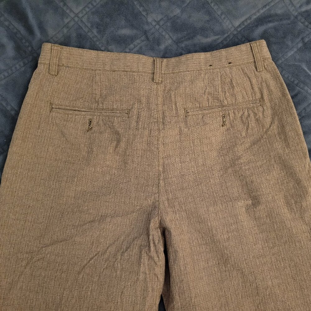 Banana Republic Men's 34x32 Brown Relaxed Tapered Fit Dress Pants - Picture 2 of 4
